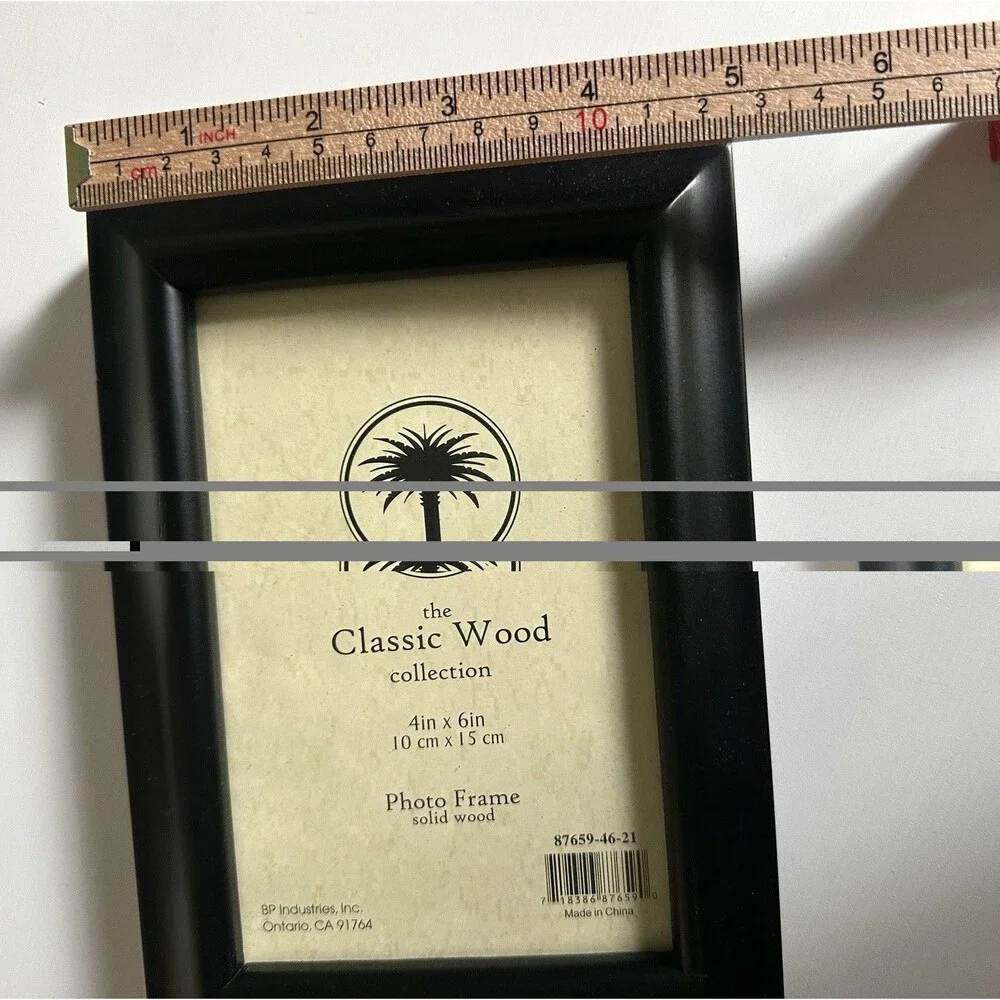 Black Solid Wood 4x6 Photo Frames - Set of 2 Classic Tabletop